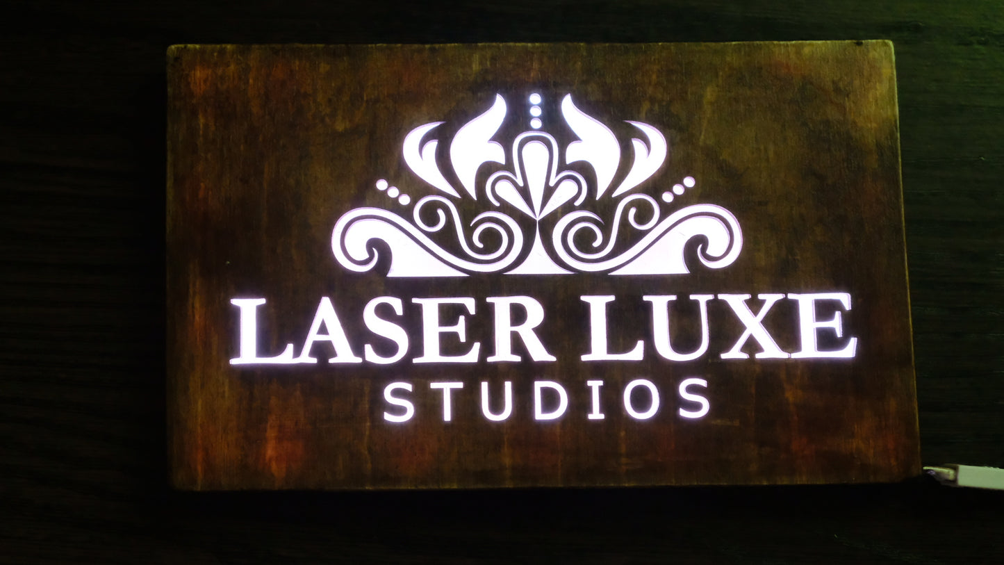 Back lit LED Wooden sign