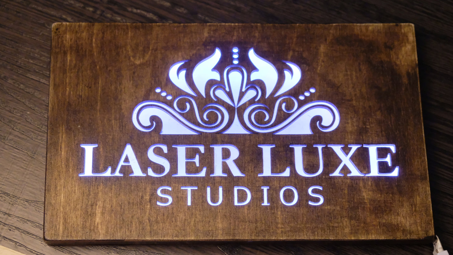 Back lit LED Wooden sign