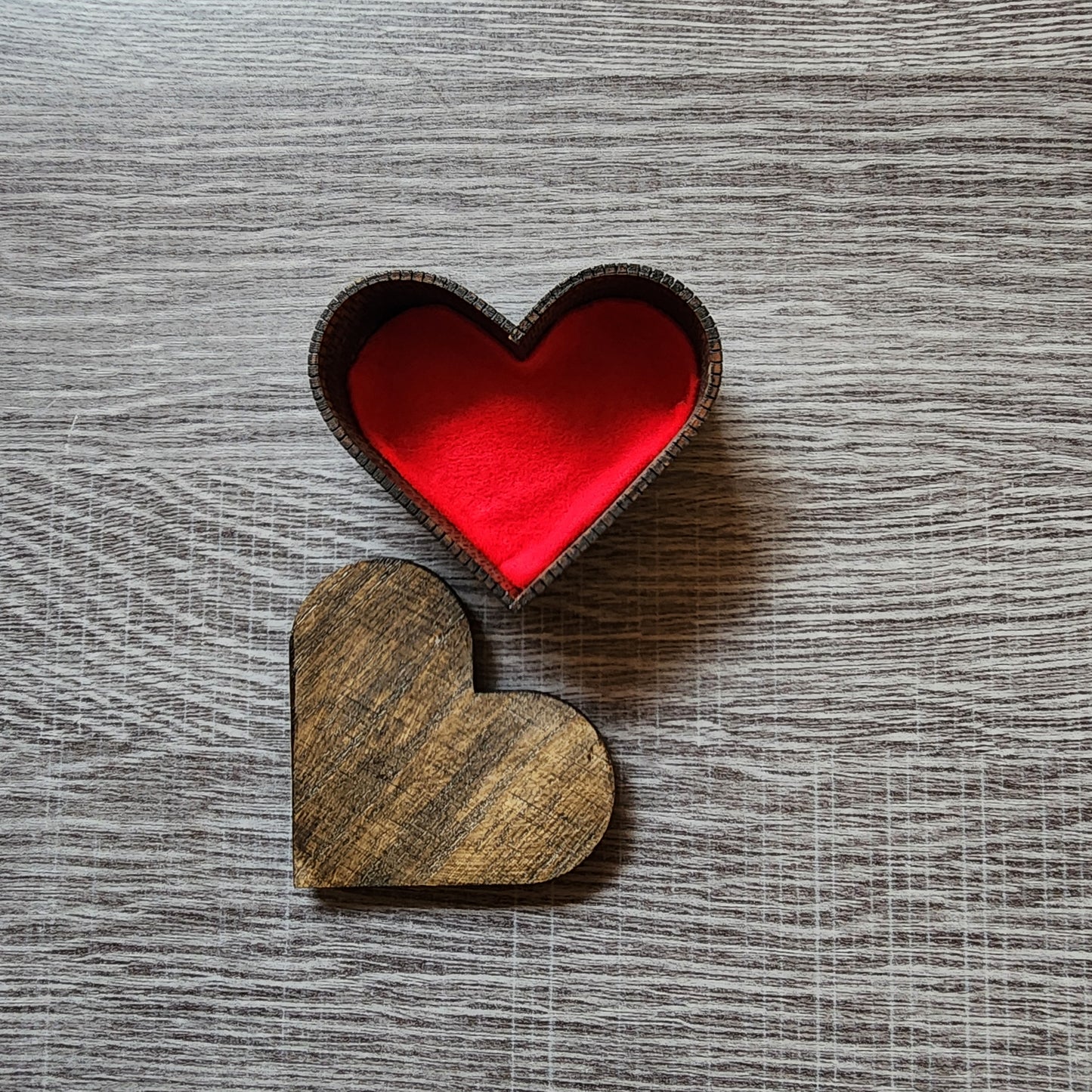 Wooden Heart Shaped Box